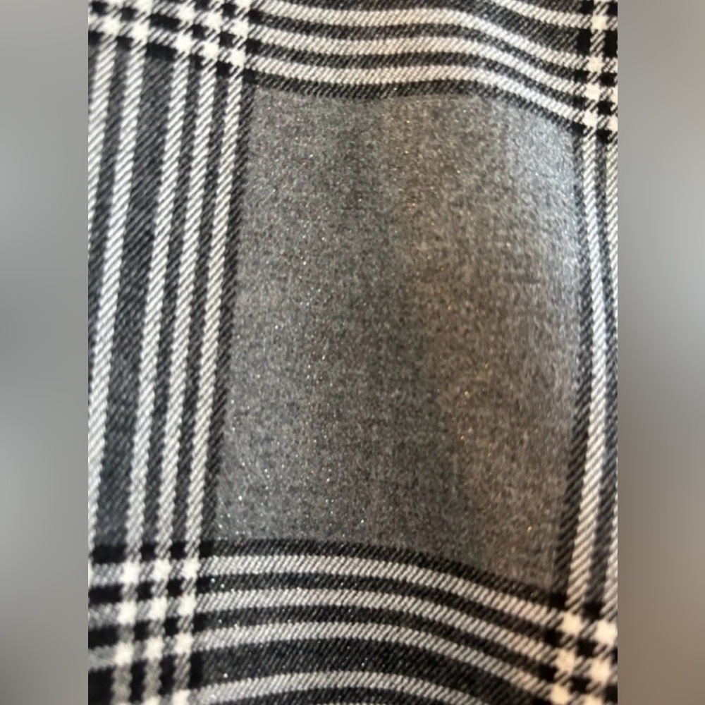 Alice & Olivia Grey Colley Mixed Plaid Sparkle Cap Sleeve Mini Dress Size 6 - Picture 5 of 6